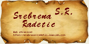 Srebrena Radetić vizit kartica